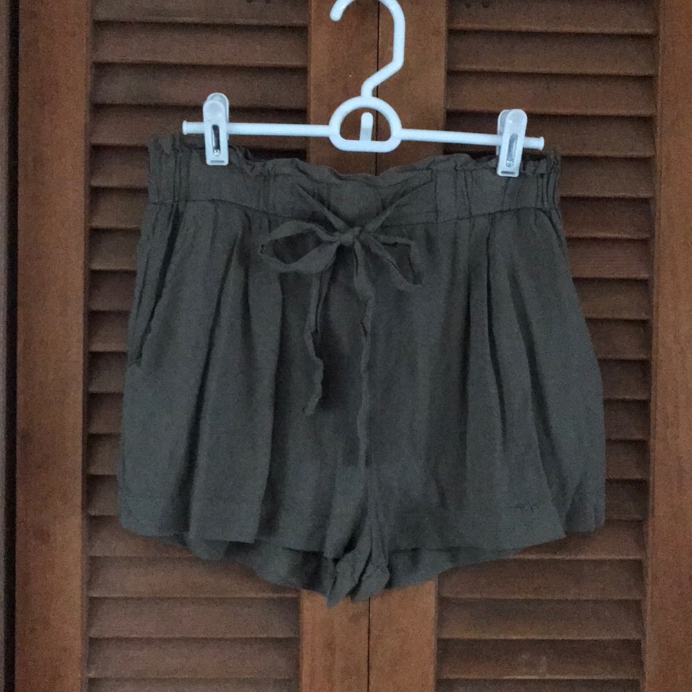 soft, front-tie flowing shorts